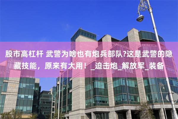 股市高杠杆 武警为啥也有炮兵部队?这是武警的隐藏技能，原来有大用！_迫击炮_解放军_装备