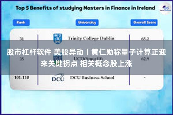 股市杠杆软件 美股异动丨黄仁勋称量子计算正迎来关键拐点 相关概念股上涨