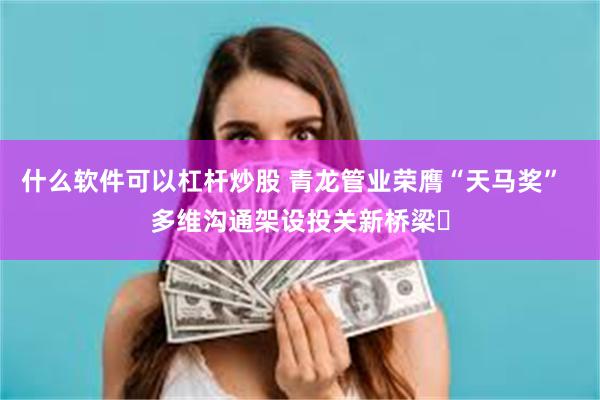 什么软件可以杠杆炒股 青龙管业荣膺“天马奖”  多维沟通架设投关新桥梁​